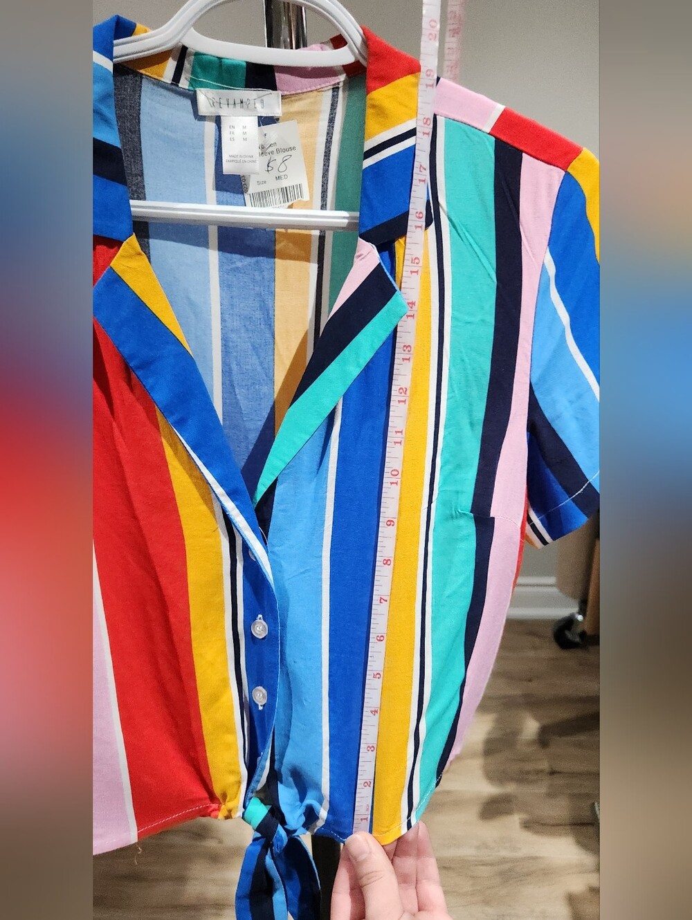 Revamped Multicolor Vertical Stripe Button-Up Shirt